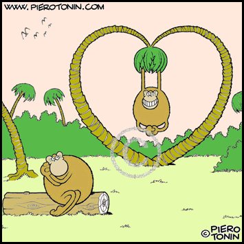Cartoon: Monkey love (medium) by Piero Tonin tagged monkey,monkeys,love,animal,animals,romance,seduction
