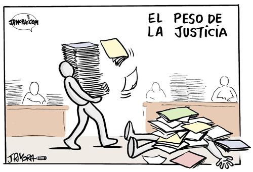 Cartoon: El peso de la justicia (medium) by jrmora tagged juicio,justicia,spain