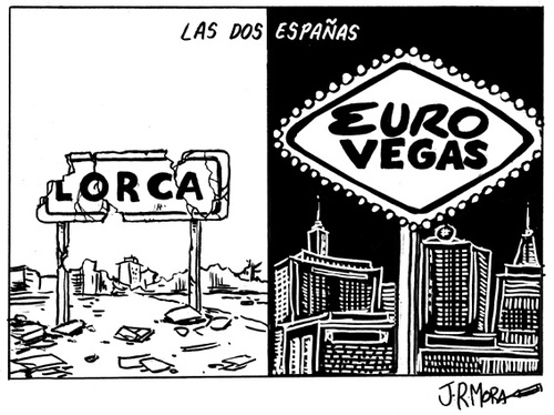 Cartoon: Eurovegas (medium) by jrmora tagged eurovegas,casinos,dinero,juego,adelson,spain