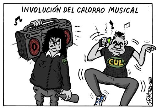 Cartoon: Involucion de los reproductores (medium) by jrmora tagged musica,ipod,radio,casette,dvd,mp3