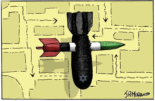Cartoon: Palestina hoja de ruta (medium) by jrmora tagged palestina,gaza,israel,masacre,conflicto