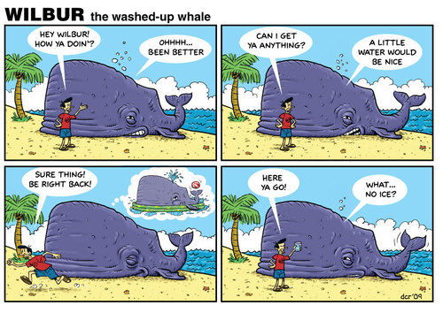 Cartoon: Wilbur the washed-up whale (medium) by monsterzero tagged whales,cartoon