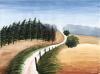 Cartoon: Watercolour Landscape Study 5 (small) by BenHeine tagged watercolour,landscape,study,ben,heine,painting,peinture,colors,aquarelle,pinetrees,sapins,watercolor,soft,doux,pastel,blend,mix,nature,wild,hues,tones,sauvage,countryside,campagne,travel,voyage,freedom,liberte,path,chemin,vanishing,point,atmosphere