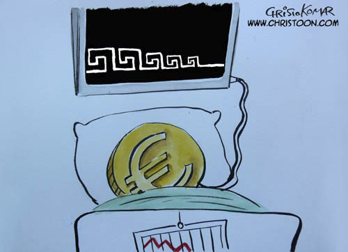 Cartoon: Sick EURO (medium) by Christo Komarnitski tagged euro,greece,europe