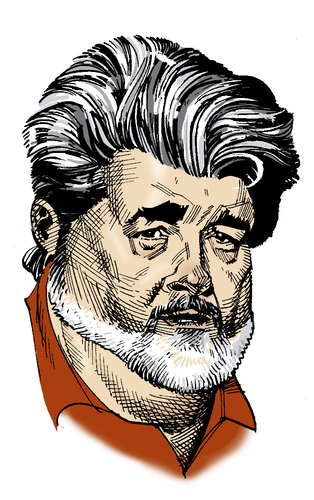 Cartoon: George Lucas (medium) by Eoin tagged caricatures,celebrities,hollywood,directors
