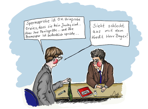 Cartoon: Kredit (medium) by Anitschka tagged kredit,bank,bürokratie