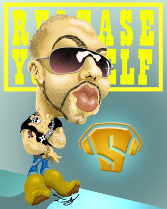 Cartoon: Roger Sanchez (medium) by Fredy tagged roger,sanchez,dj,the,man,release,yourself