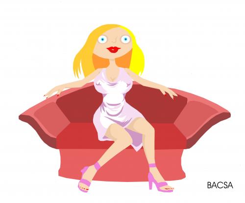 Cartoon: girl (medium) by bacsa tagged girl