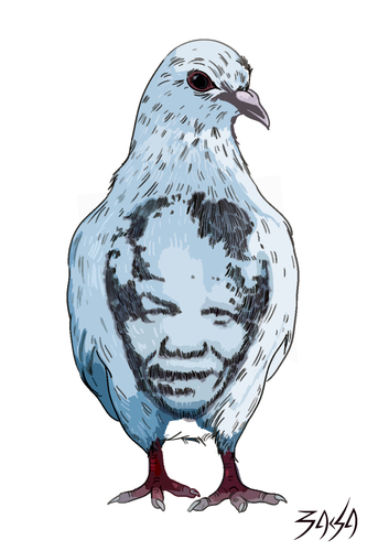 Cartoon: Nelson Mandela (medium) by bacsa tagged mandela