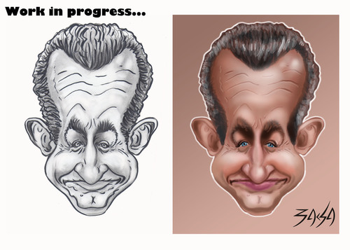 Cartoon: Nicolas Sarkozy (medium) by bacsa tagged sarkozy