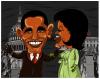 Cartoon: Michelle and Obama (small) by bacsa tagged michelle and obama