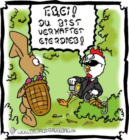 Cartoon: Eierdieb (medium) by Clemens tagged frohe,ostern,osterhase,ei