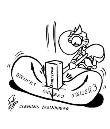 Cartoon: Steuerreform (medium) by Clemens tagged steuerreform