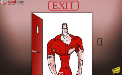 Cartoon: Carragher heads for Anfield exit (medium) by omomani tagged jamie,carragher,liverpool
