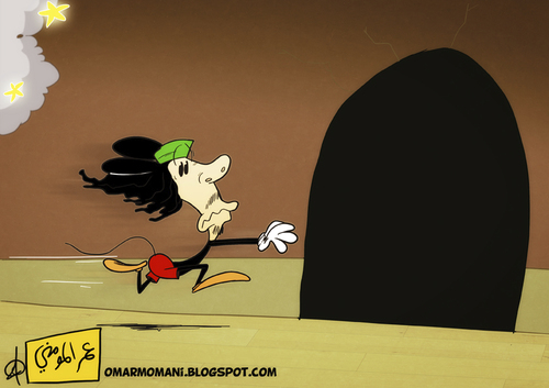 Cartoon: Gaddafi Mouse (medium) by omomani tagged gaddafi,libya,arab,mouse