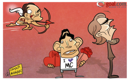 Cartoon: It must be love as Tevez returns (medium) by omomani tagged love,joorabchian,kia,italy,england,cupid,argentina,valentine,tevez,league,premier,mancini,city,manchester