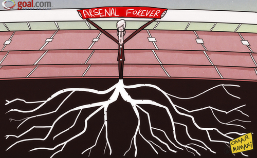 Cartoon: Rooted to the Emirates (medium) by omomani tagged arsenal,wenger