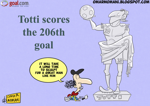 Cartoon: Totti Caesar (medium) by omomani tagged totti,roma,italy,206,serie