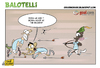 Cartoon: Balotelli the Robin Hood (small) by omomani tagged mario,balotelli,manchester,city,tevez,premier,league,italy,robin,hood