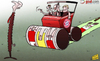 Cartoon: Bayern steamroller sorry Gunners (small) by omomani tagged arsenal,bayern,munich,champions,league,per,mertesacker,philipp,lahm,ribery,thomas,vermaelen,toni,kroos,wenger,wojciech,szczesny