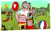 Cartoon: Man Utd happy family (small) by omomani tagged de,gea,juan,mata,manchester,united,moyes,rooney,van,persie