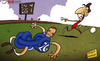 Cartoon: Suarez has Terry tied up in knot (small) by omomani tagged chelsea john terry liverpool premier league suarez