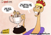 Cartoon: The Real Cup (small) by omomani tagged copa del rey cristiano ronaldo mourinho di maria real madrid spain portugal barcelona argentina