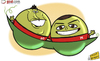 Cartoon: Two peas in a pod (small) by omomani tagged javier,hernandez,balcazar,chicharito,manchester,united,pea,premier,league,van,persie