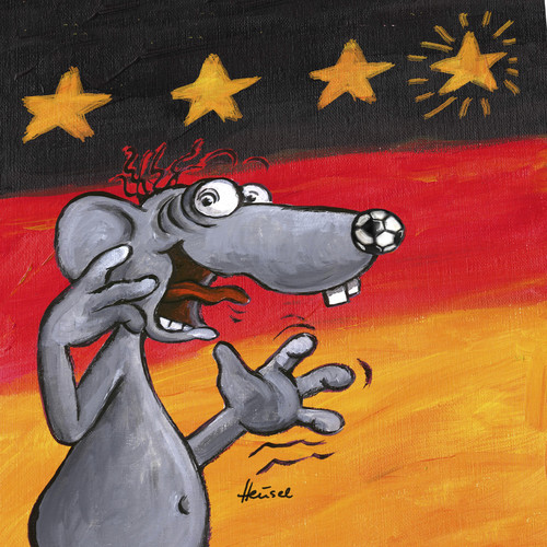 Cartoon: jaaaaaaaahhh! (medium) by Uschi Heusel tagged weltmeister,ratte,ludwig,sterne,fußball
