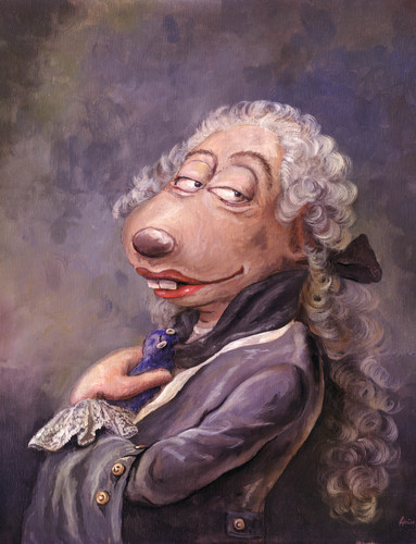 Cartoon: Louis Comte de Beaurat (medium) by Uschi Heusel tagged ratte,ludwig,louis,mätresse,fingerpuppe,könig,versailles