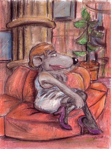 Cartoon: Ludwig in Paris (medium) by Uschi Heusel tagged ratte,ludwig,paris,liebe,kaffeefahrt,kleidung