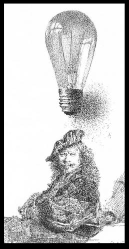 Cartoon: Rembrandts light (medium) by willemrasingart tagged rembrandt,