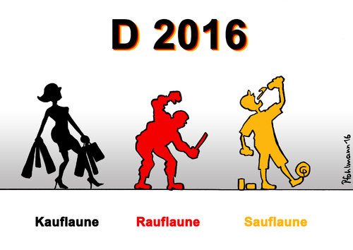 Cartoon: Deutsche Launen 2016 (medium) by Pfohlmann tagged karikatur,cartoon,2016,color,farbe,deutschland,kauflaune,konsumklimaindex,gfk,konsum,rauflaune,rechtsextremismus,gewalt,ausländerfeindlichkeit,ausländerhass,sauflaune,em,fußball,euro,europameisterschaft,karikatur,cartoon,2016,color,farbe,deutschland,kauflaune,konsumklimaindex,gfk,konsum,rauflaune,rechtsextremismus,gewalt,ausländerfeindlichkeit,ausländerhass,sauflaune,em,fußball,euro,europameisterschaft