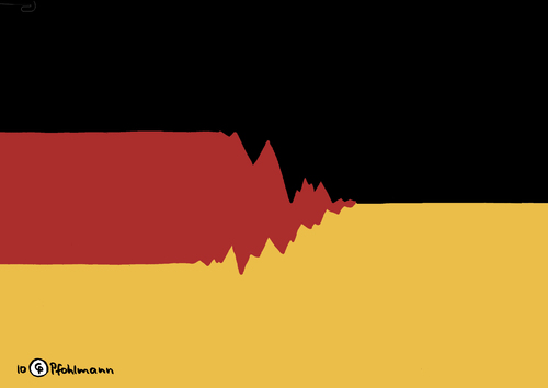 Cartoon: Die Mittelschicht bricht weg (medium) by Pfohlmann tagged deutschland,flagge,fahne,mittelschicht,schicht,unterschicht,oberschicht,klassen,gesellschaft,spaltung,schere,arm,reich,schwarz,gelb,koalition,regierung,deutschland,flagge,fahne,mittelschicht,schicht,unterschicht,klassen,spaltung,gesellschaft,schere,arm,reich,schwarz,gelb,koalition,regierung,krise