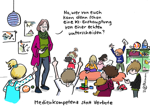 Cartoon: Enthauptungskompetenz (medium) by Pfohlmann tagged kinder,kindheit,internet,socialmedia,altersbeschränkung,jugendschutz,gewalt,enthauptung,medienkompetenz,verbote,smartphone,erziehung,erzieherin,kita,kindergarten,psyche,ki,ai,trauma,technologie,tiktok,plattformen,gesundheit,kinder,kindheit,internet,socialmedia,altersbeschränkung,jugendschutz,gewalt,enthauptung,medienkompetenz,verbote,smartphone,erziehung,erzieherin,kita,kindergarten,psyche,ki,ai,trauma,technologie,tiktok,plattformen,gesundheit
