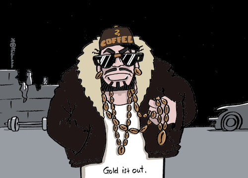 Cartoon: Kaffeekettchen (medium) by Pfohlmann tagged goldpreis,weltwirtschaft,rapper,gangsta,goldkettchen,goldschmuck,kaffee,kaffeebohnen,kaffeepreis,inflation,verbraucher,musik,statussymbol,angeberei,prahlen,prunk,protzen,reichtum,geld,goldpreis,weltwirtschaft,rapper,gangsta,goldkettchen,goldschmuck,kaffee,kaffeebohnen,kaffeepreis,inflation,verbraucher,musik,statussymbol,angeberei,prahlen,prunk,protzen,reichtum,geld