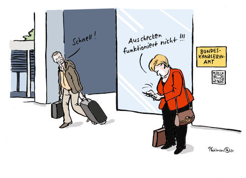 Merkel checkt aus