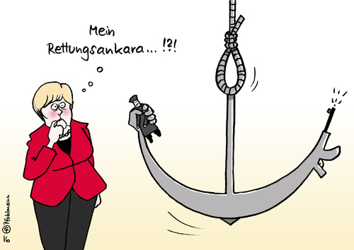 Cartoon: Rettungsankara (medium) by Pfohlmann tagged karikatur,cartoon,2016,color,farbe,türkei,putsch,putschversuch,militär,ankara,anker,rettungsanker,rechtsstaat,demokratie,todesstrafe,merkel,erdogan,reaktion,deutschland,flüchtlinge,flüchtlingskrise,flüchtlingsdeal,abmachung,verhaftungen,vereinbarung,richter,polizisten,opfer,eu,beitritt,beitrittsverhandlungen,karikatur,cartoon,2016,color,farbe,türkei,putsch,putschversuch,militär,ankara,anker,rettungsanker,rechtsstaat,demokratie,todesstrafe,merkel,erdogan,reaktion,deutschland,flüchtlinge,flüchtlingskrise,flüchtlingsdeal,abmachung,verhaftungen,vereinbarung,richter,polizisten,opfer,eu,beitritt,beitrittsverhandlungen