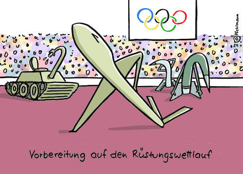 Cartoon: Rüstungswettlauf Olympia (medium) by Pfohlmann tagged rüstung,militär,waffen,krieg,bedrohung,drohne,panzer,bombe,rakete,olympiade,olympia,sport,warmmachen,training,rüstungsspirale,militarisierung,nahost,ukraine,russland,armee,rüstungsindustrie,rüstung,militär,waffen,krieg,bedrohung,drohne,panzer,bombe,rakete,olympiade,olympia,sport,warmmachen,training,rüstungsspirale,militarisierung,nahost,ukraine,russland,armee,rüstungsindustrie