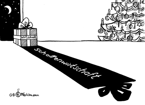 Cartoon: Schattenwirtschaft (medium) by Pfohlmann tagged schattenwirtschaft,schwarzarbeit,weihnachten,geschenk,weihnachtsgeschenk,päckchen,paket,schatten,finanzkrise,wirtschaftskrise,krise,schattenwirtschaft,schwarzarbeit,weihnachten,geschenk,weihnachtsgeschenk,päckchen,schatten,finanzkrise,wirtschaftskrise,krise