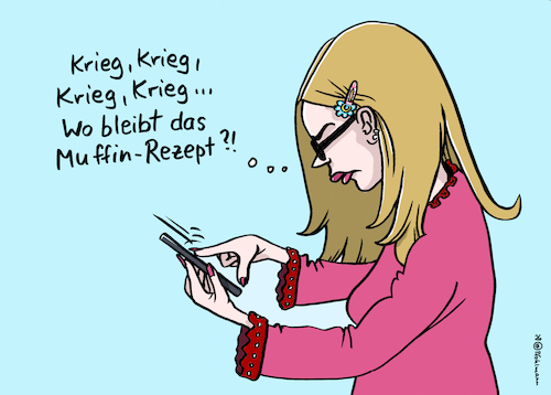 Cartoon: Scrollen (medium) by Pfohlmann tagged medien,socialmedia,tiktok,instagram,nachrichten,kriege,russland,ukraine,nahost,iran,usa,israel,feed,foryou,rezept,medienkonsum,abstumpfung,user,medien,socialmedia,tiktok,instagram,nachrichten,kriege,russland,ukraine,nahost,iran,usa,israel,feed,foryou,rezept,medienkonsum,abstumpfung,user