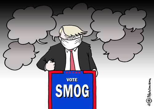 Cartoon: Vote Smog! (medium) by Pfohlmann tagged karikatur,cartoon,2015,color,farbe,usa,donald,trump,republikaner,präsidentschaftskandidat,smog,peking,luftverschmutzung,muslime,einreiseverbot,vorschlag,präsidentschaftswahlen,karikatur,cartoon,2015,color,farbe,usa,donald,trump,republikaner,präsidentschaftskandidat,smog,peking,luftverschmutzung,muslime,einreiseverbot,vorschlag,präsidentschaftswahlen