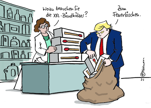 Cartoon: XXL-Zündhölzer (medium) by Pfohlmann tagged trump,nationalgarde,militär,präsident,zündhölzer,streichhölzer,migration,proteste,kalifornien,los,angeles,losangeles,usa,feuer,trump,nationalgarde,militär,präsident,zündhölzer,streichhölzer,migration,proteste,kalifornien,los,angeles,losangeles,usa,feuer