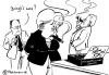Cartoon: 60 Jahre Soziale Marktwirtschaft (small) by Pfohlmann tagged marktwirtschaft ludwig erhard zigarre merkel