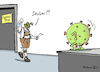 Cartoon: Corona-Test Bayern (small) by Pfohlmann tagged 2020,corona,covid19,coronavirus,pandemie,coronatest,virus,bayern,maske,infektion