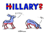 Cartoon: Hillary I-A (small) by Pfohlmann tagged karikatur,cartoon,2016,color,usa,hillary,clinton,unterstützung,bernie,sanders,konkurrent,demokraten,esel,ia,nominierung,parteitag,präsidentschaftswahlen,präsidenschaftskandidatin,kandidatin,kandidatur,wahlen