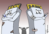 Cartoon: Misstrauen (small) by Pfohlmann tagged karikatur,color,2011,deutschland,europa,banken,bankenkrise,schuldenkrise,kredit,kredite,geld,ausleihen,eu,euro,ezb,europäische,zentralbank,misstrauen
