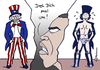 Cartoon: Onkel Sam (small) by Pfohlmann tagged uncle,onkel,sam,usa,obama,president,präsident,schulden,staatsschulden,staatsverschuldung,sparprogramm,sparen,sparmaßnahmen