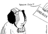 Cartoon: Suchhund (small) by Pfohlmann tagged karikatur,sw,2012,deutschland,suchhund,altmaier,umweltminister,cdu,neu,umweltministerium,endlager,atommüll,suche,bernhardiner,hund