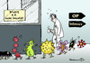 Cartoon: Tage der Offenen Tür (small) by Pfohlmann tagged klinik,krankenhaus,hygiene,keime,bakterien,virus,viren,personalmangel,gesundheitspolitik